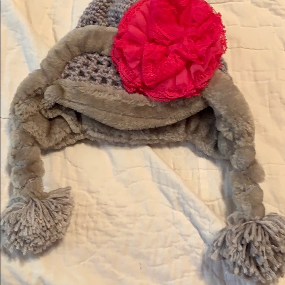 jaimie rae Other - Jamie Rae infant hat  gray and pink  3-6m